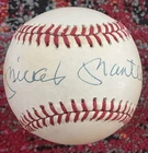 Mickey Mantle Autographed Official AL Brown Baseball JSA Letter Authentication