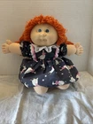 Vintage Cabbage Patch Girl Doll Red Hair Pacifier Face Green Eyes Head Mold 4