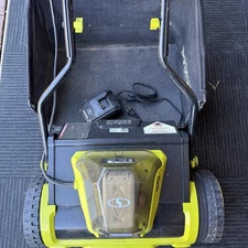 Sun Joe Cordless Push Reel Lawn Mower, 15” Yard Trimmer w/ Bag, Green(Open Box)