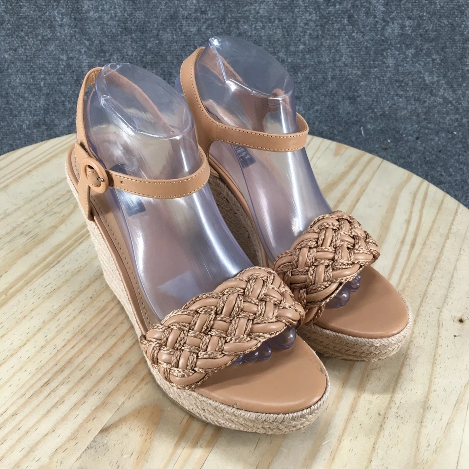Sandalias Nine West Mujer 9.5 M Hosana Alpargatas Beige Imitación Cuero Cuña NUEVAS Foto 3 de 4