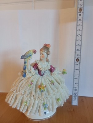 Original Karl Ens Volkstädt Porzellan Figur Dame Im Rokoko Stil