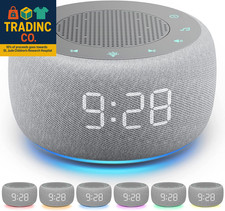 Sound Machine  Alarm Clock 2-In-1, 18 Soothing Sound, 7 Night Light, Sleep Time