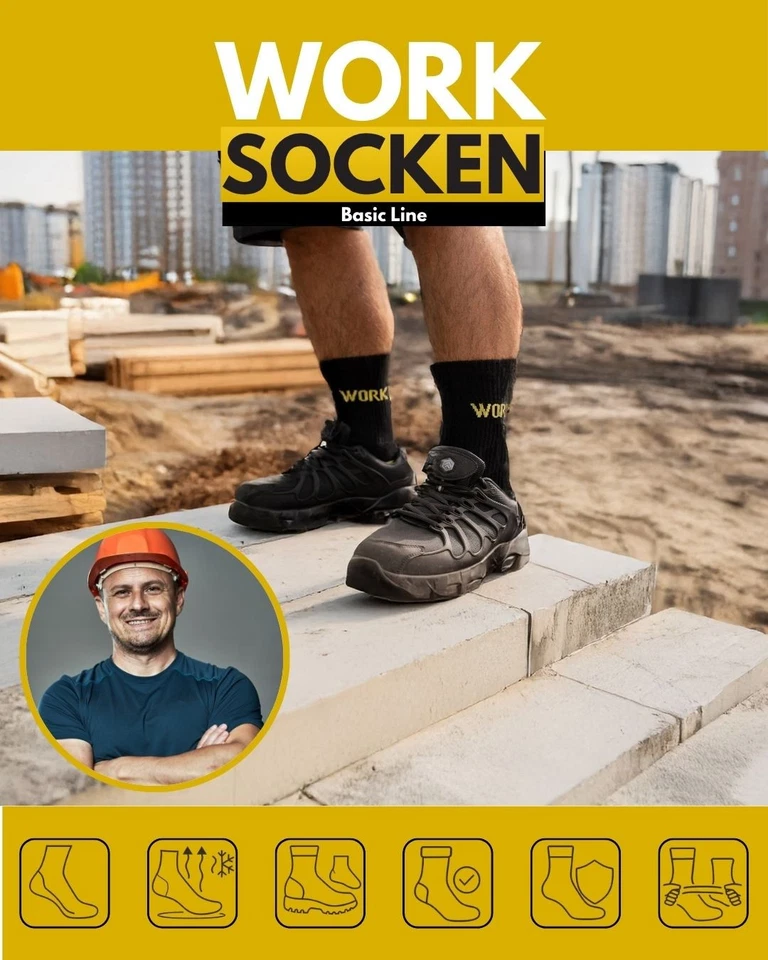 10 bis 100 Paar Arbeitssocken Herren Socken WORK Arbeit Socken Baumwolle - Bild 3 von 4