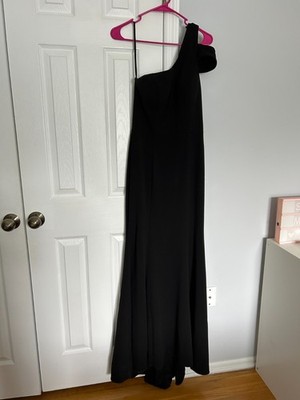 Betsy & Adam Paulina Cutout One Shoulder Floor Length Gown Black Size 10 NWOT