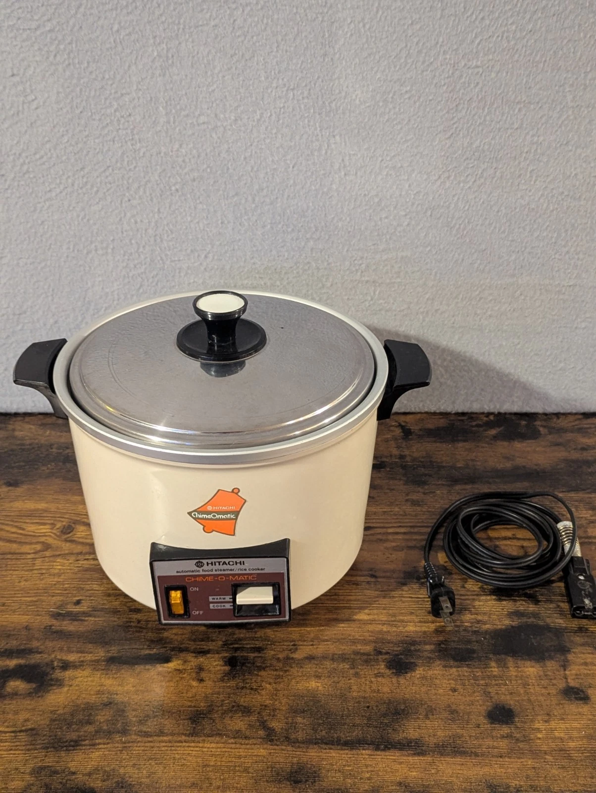 Hitachi Chime-O-Matic RD-5083 Rare 8 Cup Rice Cooker Steamer Vintage Cream 600W