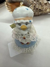 Vintage Jasco Caring Critters Porcelain Chimers Hand Painted Bell Mama Baby Bird