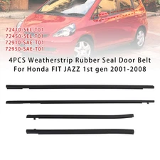 4PCS Weatherstrip Rubber Seal Door Belt For Honda FIT JAZZ 1st gen 2001-2008