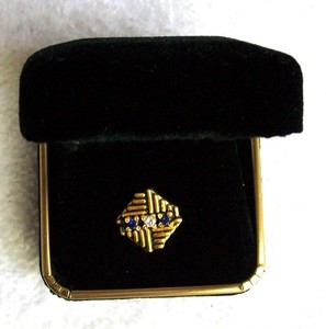 Vintage 10K GF Unidentified Co. 30 Yrs Service Award Pin -Sapphires & Diamond