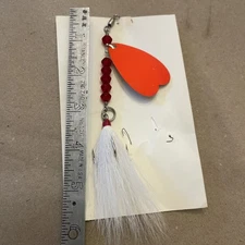 Glen Evan’s spinner Size 6 Pike Muskie Trolling Casting 1/2 Oz Fl Orange White B