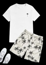 Hawaiian Shirt Size xl Men Shirt And Shorts 2 Piece Outfit Tracksuit New