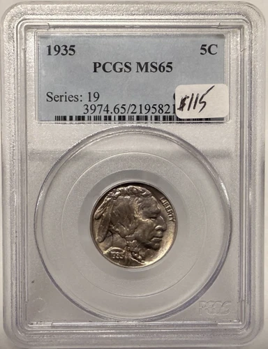 1935 BUFFALO NICKEL 5C PCGS MS65