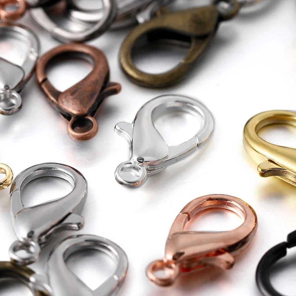 Cierres de langosta hallazgos de joyería 100 piezas hágalo usted mismo pulsera collar ganchos de cadena a granel Foto 3 de 4