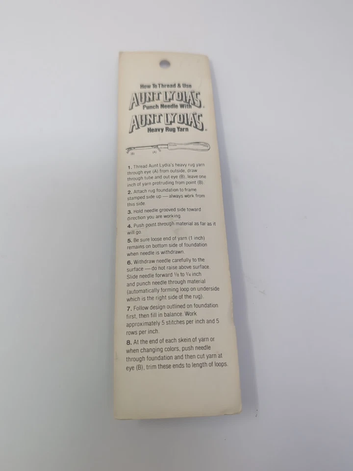 Vintage Aunt Lydia's Punch Needle Rug Crafting Tool in Original Package - Image 2 of 2
