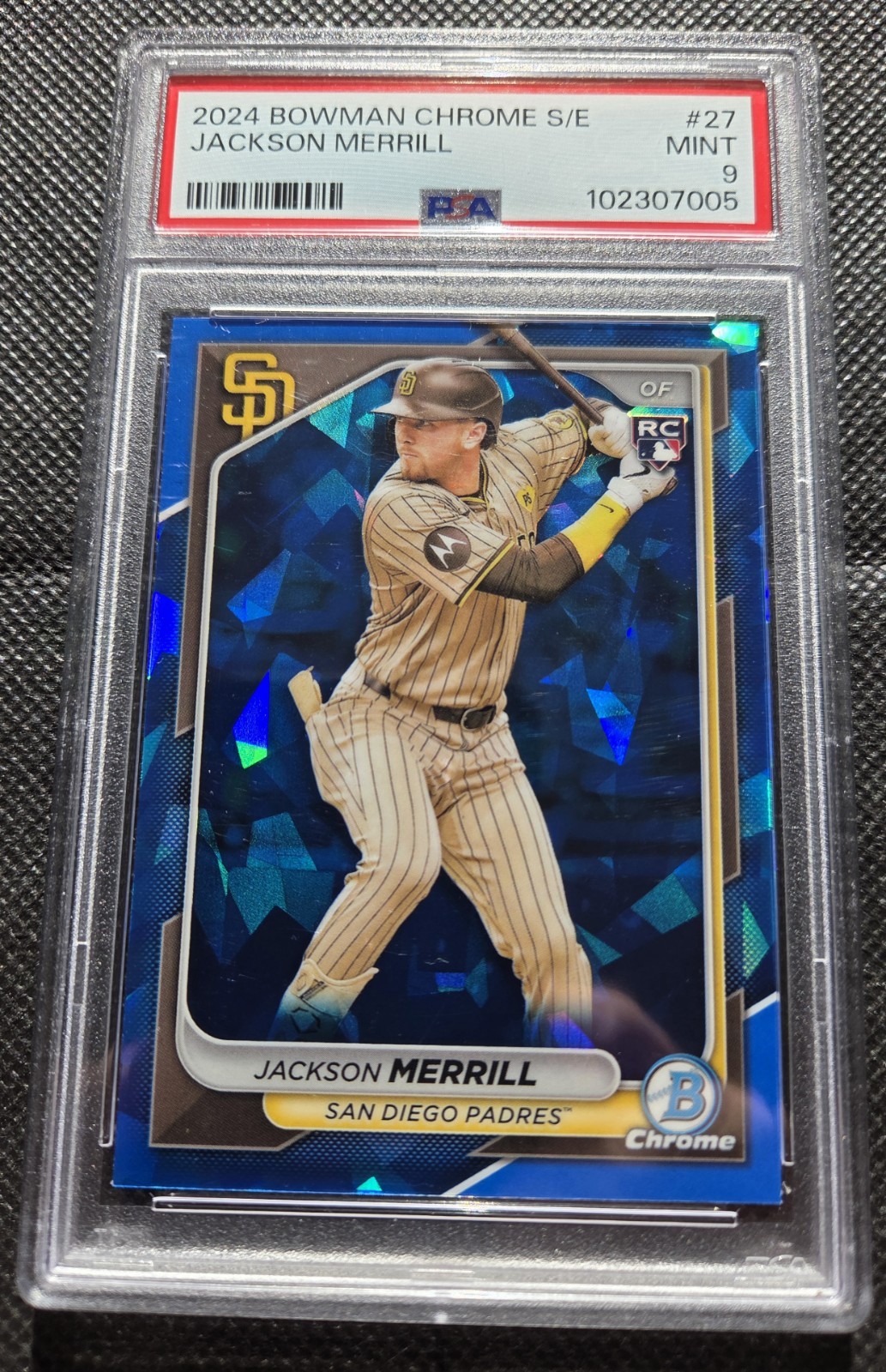 2024 Bowman Chrome Sapphire Jackson Merrill RC Rookie #27 Padres PSA 9