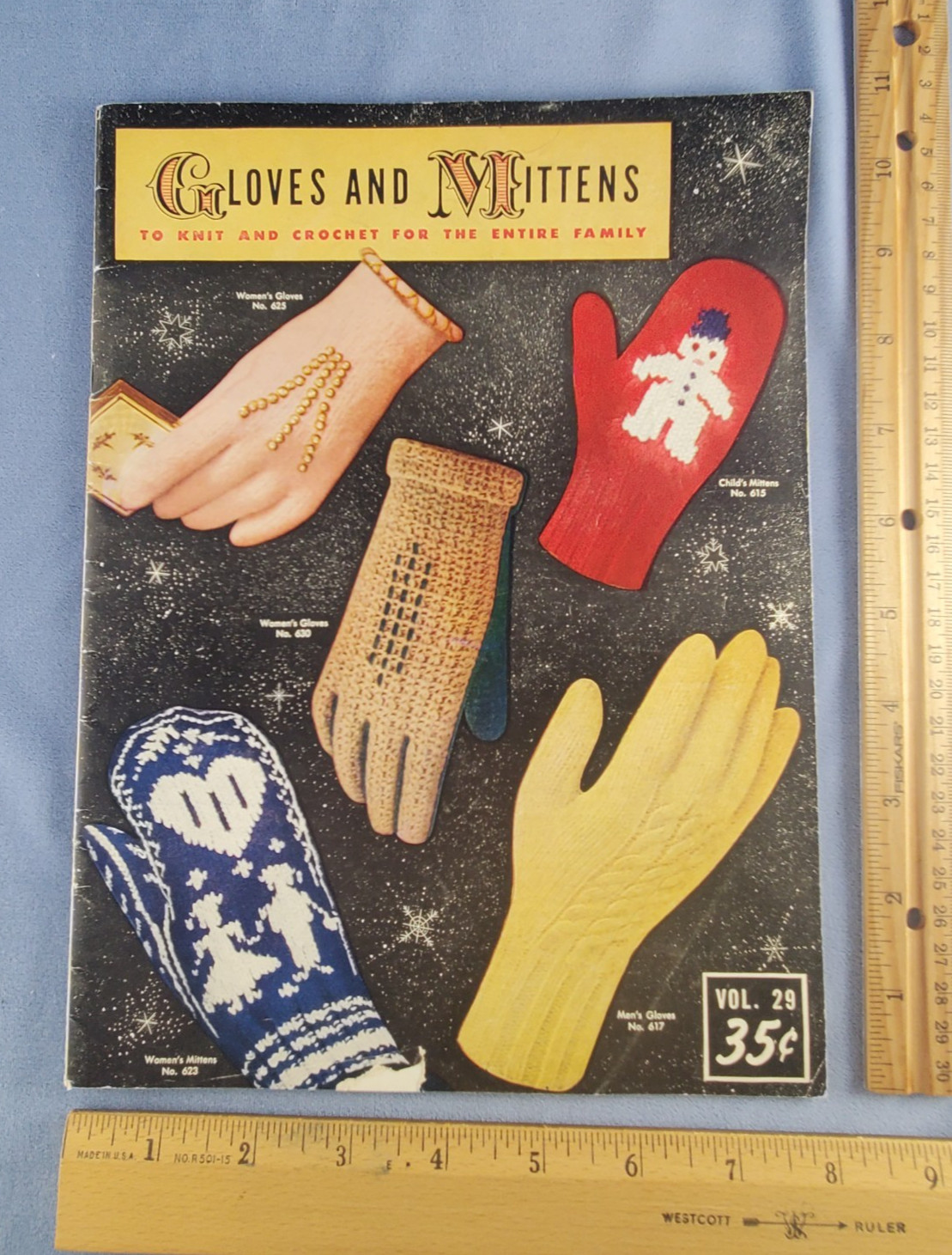 GLOVES AND MITTENS Pattern Booklet Knit and Crochet for Entire Family 1953-image