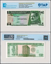 Guatemala 1 Quetzal, 1993, P-87a, UNC, Authenticated