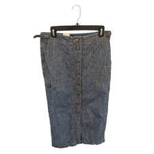 NEW Ralph Lauren Womens Button Front Denim Midi Skirt 6 90s Country Cowgirl Y2K