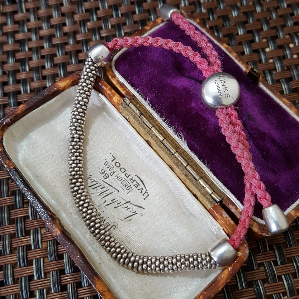 Links Of London 925 Sterling Silver Bracelet, Pink Slider Bracelet,Popcorn Chain - Image 2 of 4