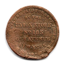 1850's UNION STORE FANCY AND DRY GOODS • HARD TIMES • c: 1850 NEW YORK • NY-955A