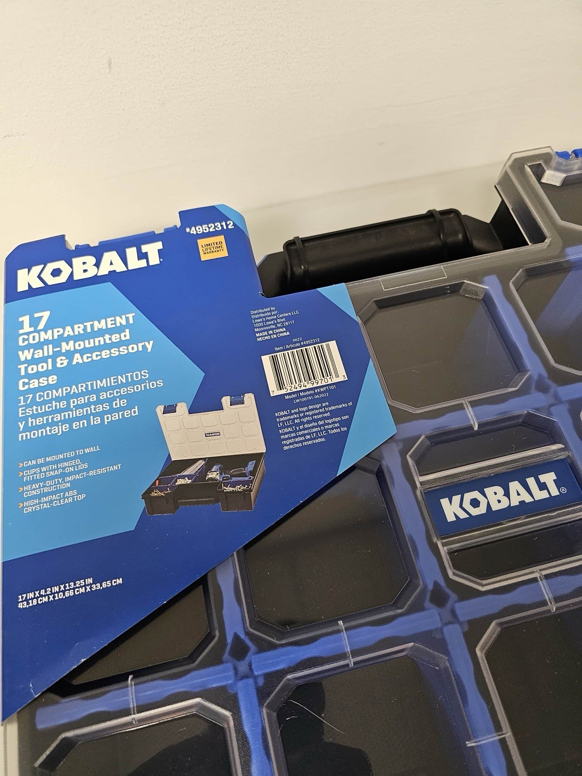 Kobalt 17-Compartment Wall Mounted Large Plastic Small Parts Organizer 4952312