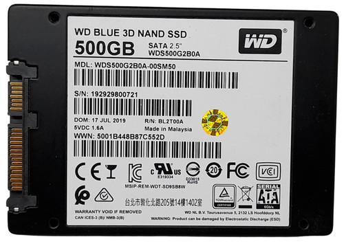 Western Digital WD Blue WDS500G2B0A-00SM50 500GB SATA 2,5" 90-99% Health SSD