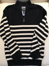 Boys Sweater Kids E-Land 1/4 Zip Pullover Knitted Collared Pullover Size 6X/7