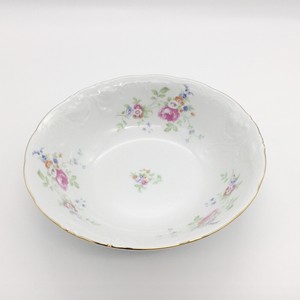 1960s-Royal-Kent-Poland-Bowl-Multicolor-Floral-Embossed-Scalloped-Design
