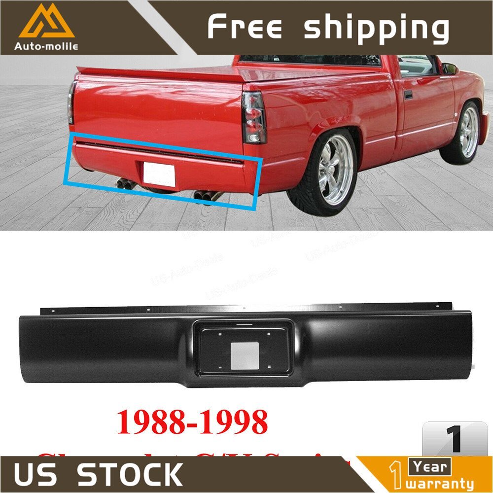 For Chevy C/K 1988-98 Series Steel Rear Bumper Roll Pan W/ License