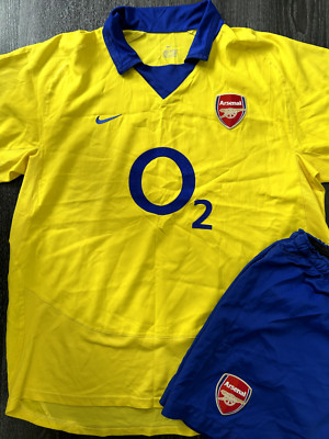 Authentisches Nike Arsenal 2003/2004 Auswärtstrikot mit Shorts Herren Extra Large