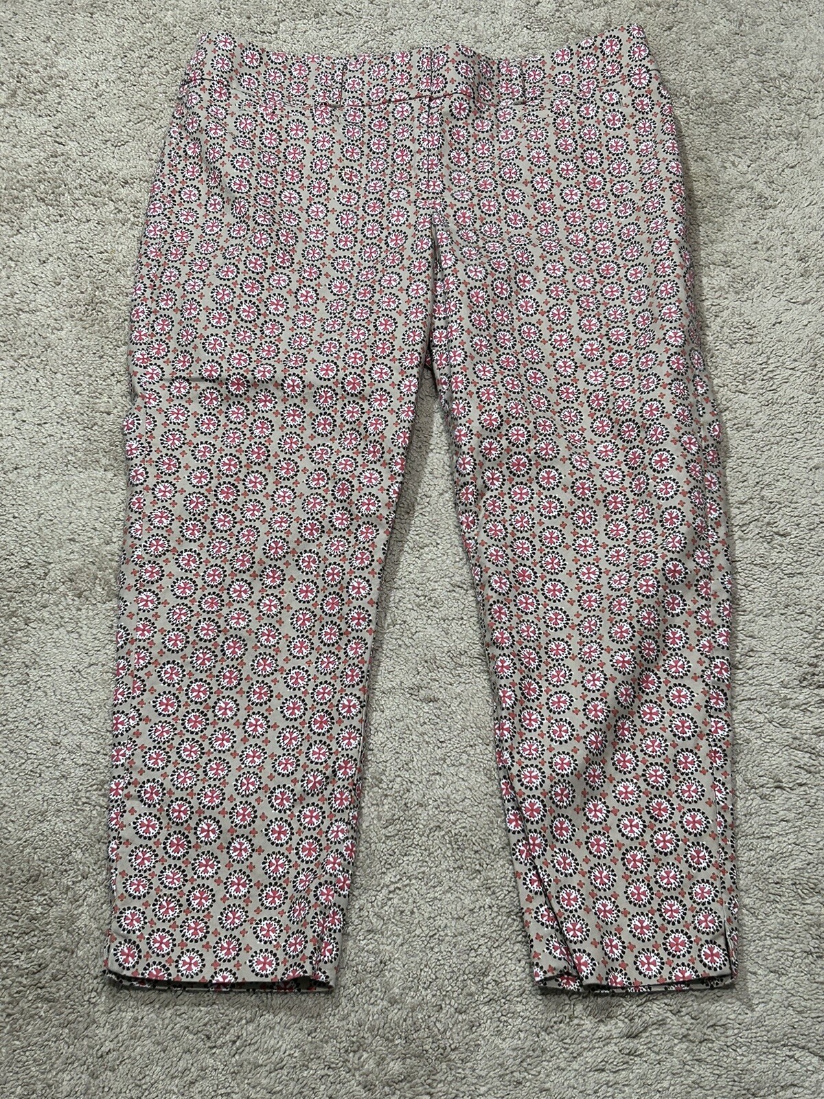 Women's Loft Julie Style Tapered Dress Pants Size 10 Colorful Print