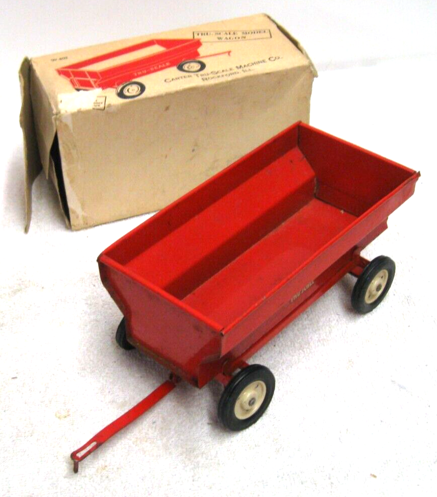 RARE 1965 VINTAGE TRU SCALE TRACTOR WAGON IN BOX W402 PRESSED STEEL
