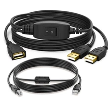 Herfair USB Splitter 1 in 2 Out Switch for Two Computers Connected One...