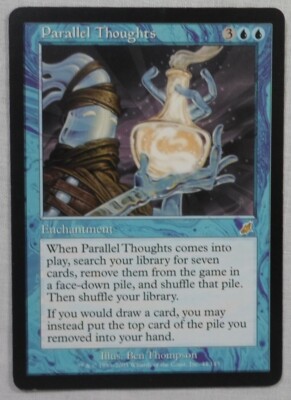 MAGIC THE GATHERING 2003 SCOURGE BLUE PARALLEL THOUGHTS ENCHANTMENT RARE  CARD