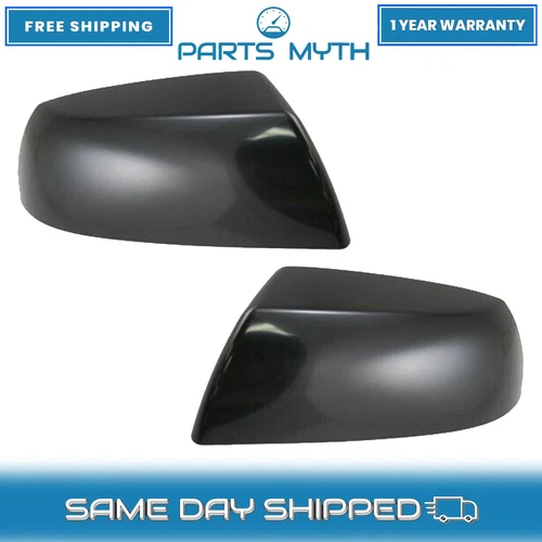 NEW Mirror Caps Covers Smooth Black Set For 2007-13 Toyota Sequoia Tundra Pickup