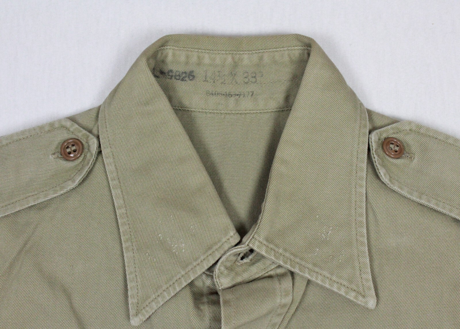 Vintage 60's 1964 US Army Cotton Utility Shirt Size Small 14