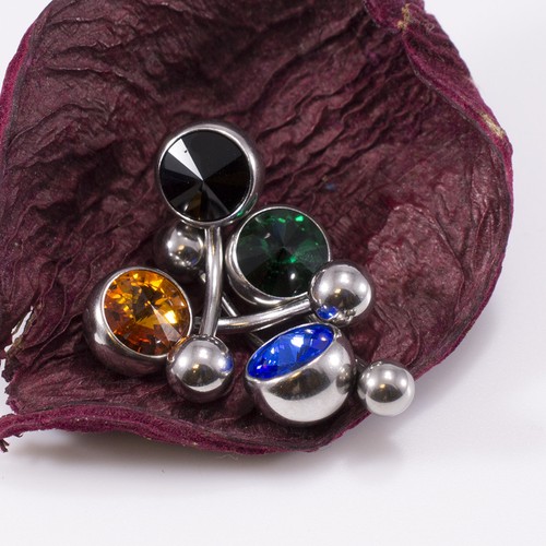 Belly Button Rings Package of 4 Navel Piercing with Jewels 14g - Picture 12 of 12