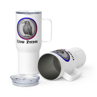 ''Crow Person'' Travel mug Corvid Ornithology Bird Raven Gothic