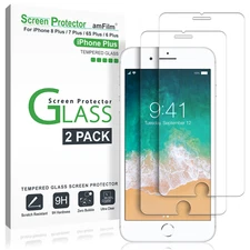 iPhone 8 Plus / 7 Plus / 6S Plus - Tempered Glass Screen Protector (2 Pack)