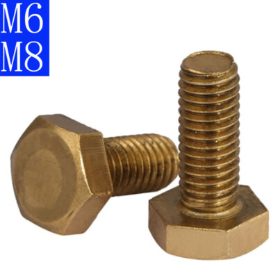 M6 M8 Solid Brass Hex Head Bolts Hexagon Screws Bolt Hex Tap Bolts DIN 933