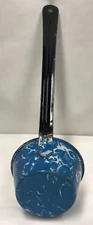 Vintage Blue and White Swirl Graniteware Dipper Ladle