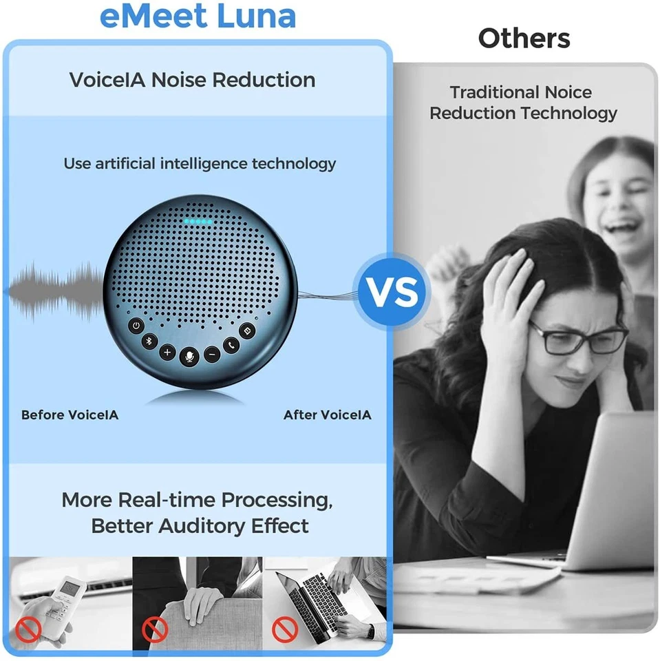 Luce ad anello webcam 1080P HD 60FPS autofocus con vivavoce Bluetooth conferenza  - Immagine 2 di 4