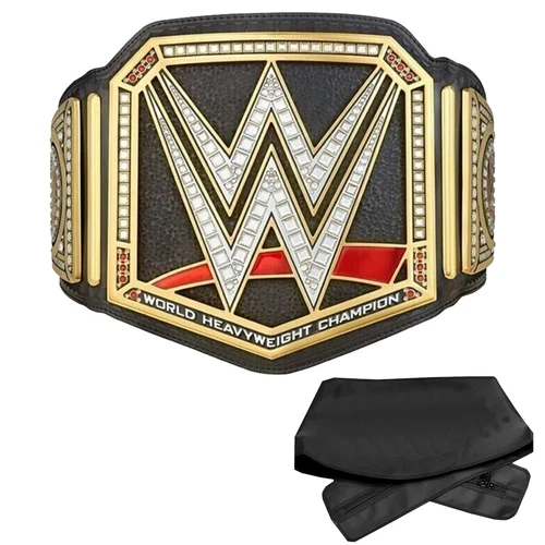 wwe belt Black World Heavyweight Championship Title Belt with Metallic Sideplate