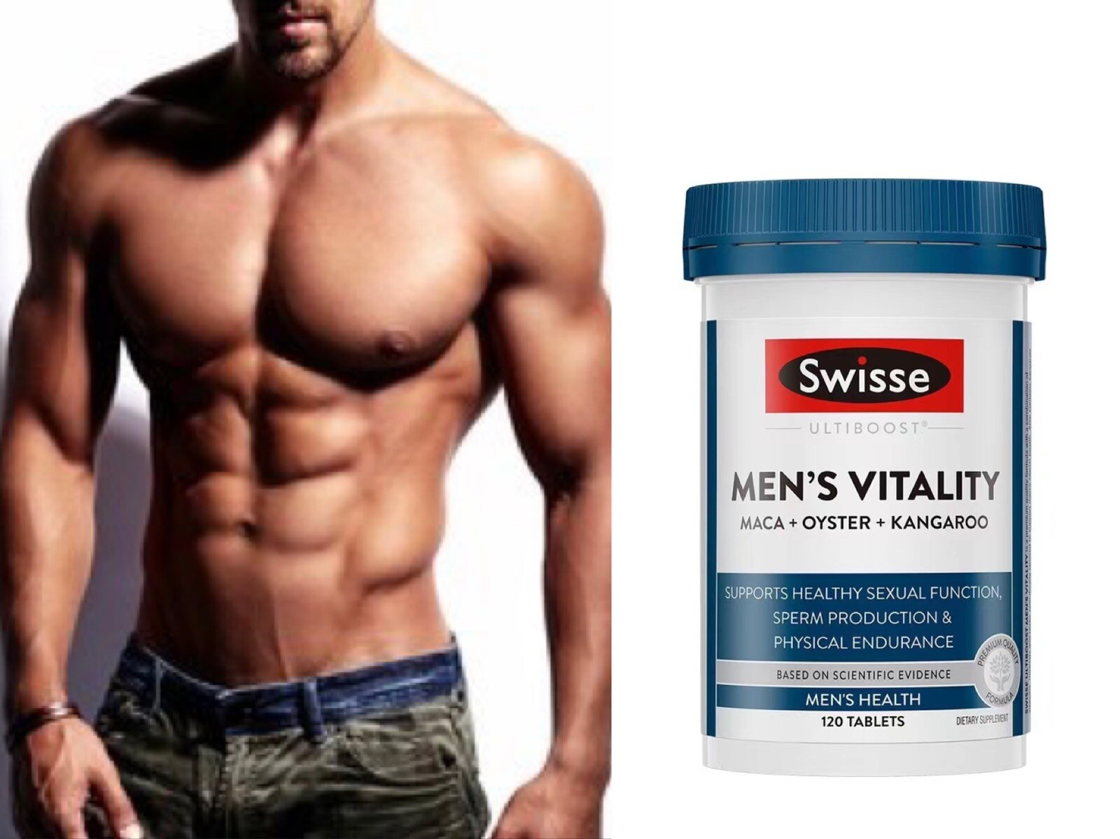 Swisse Men’s Vitality Supplement with Kangaroo Oyster Maca Boost Energy