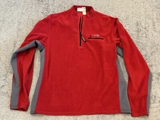The North Face 1/4 Zip Pullover Fleece Mens Large Red Sweater Chest Pocket