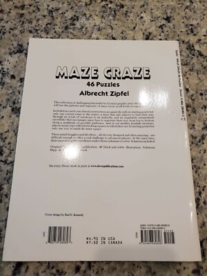 Maze Craze: 46 Puzzles (Dover PUblications) by A. Zipfel Paperback