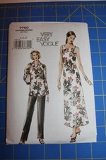 Vogue Pattern #7750 Size 8-10-12 Misses'/Misses' Petite Dress, Shirt & Pants