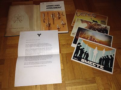 Destiny Limited Edition Items: Folio, Postcards, Letter, Arms and