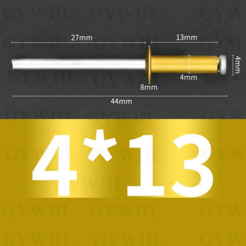 4mm 5mm Open Dome Aluminium / Metals Blind Pop Rivets - Coloured Rivits Head - Picture 20 of 21