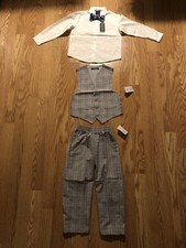 Nautica Kid  s 4 Piece Ensemble Suit Set Quiet Shade Gray Size 4 New NWT Sealed