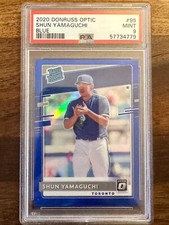 2020 PANINI DONRUSS OPTIC SHUN YAMAGUCHI RC ROOKIE BLUE CARD /75 PSA 9